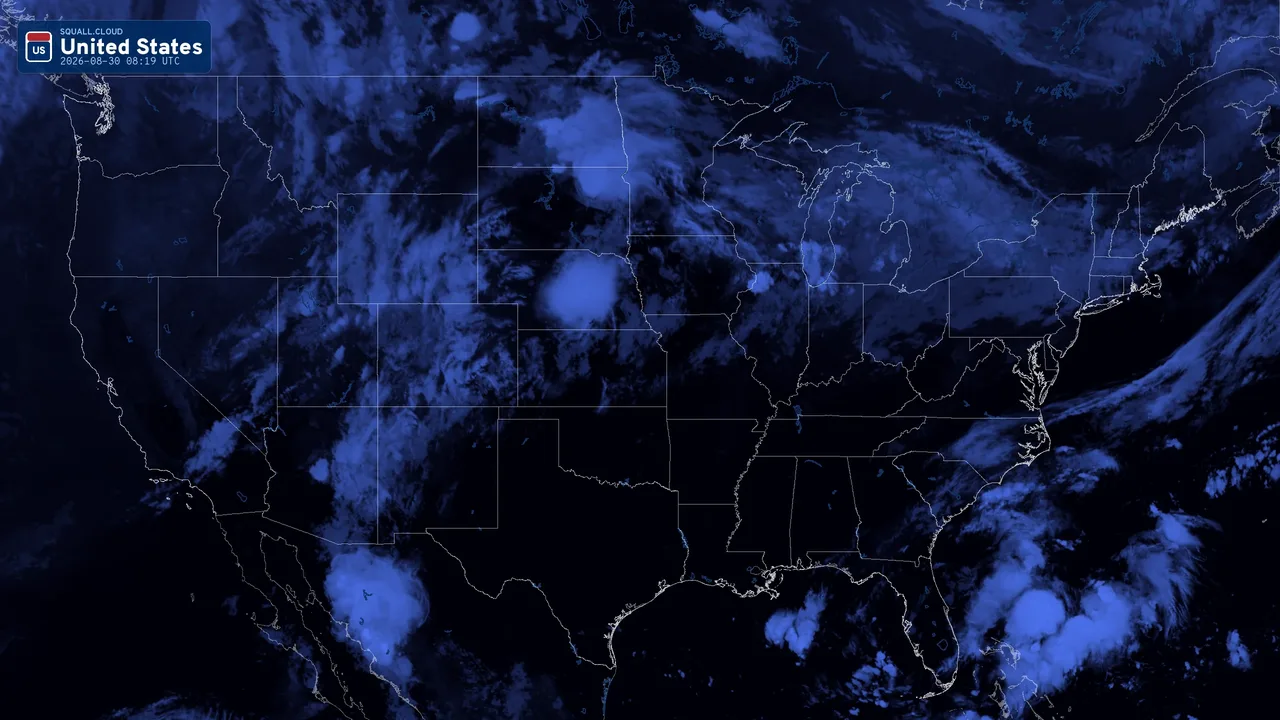 GOES GeoColor satellite over the United States